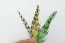 30 Pcs 3 Colors Black Barred Natural Grizzly Rooster Hackle Feathers Fly Tying