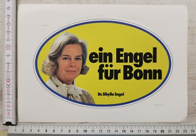 Sticker Aufkleber F.D.P. Dr. Sybille Engel  für Bonn 80er Politik Vintage