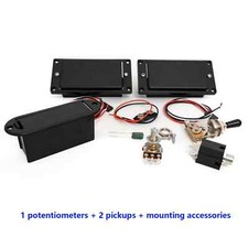HH Electric Guitar Humbucker Active Pickup Pickups Black Set Tone Upgraded