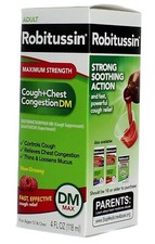 LOT of 5 Robitussin Adult Cough Chest Congestion DM Liquid Max Strength