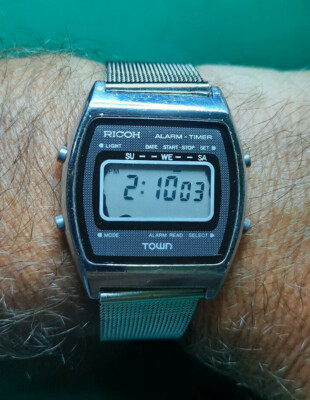 80s 稼働　美品RICOH CHRONOGRAPH アナデジ 腕時計 Very Rare Vintage (1982) Ricoh Town Allarm Timer Watch LCD Working