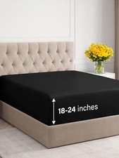 Extra Deep King Fitted Sheet - Hotel Luxury Single Fitted Sheet Only - Easily...