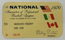1970 NAPBBL Ticket Pass Minor Leagues Carlton Fisk Age 22/93 GM/12 HR/44 RBI⚾️