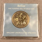 1980 Belize Gold $100 - Uncirculated Specimen - Golden Orchid - 250 Mintage