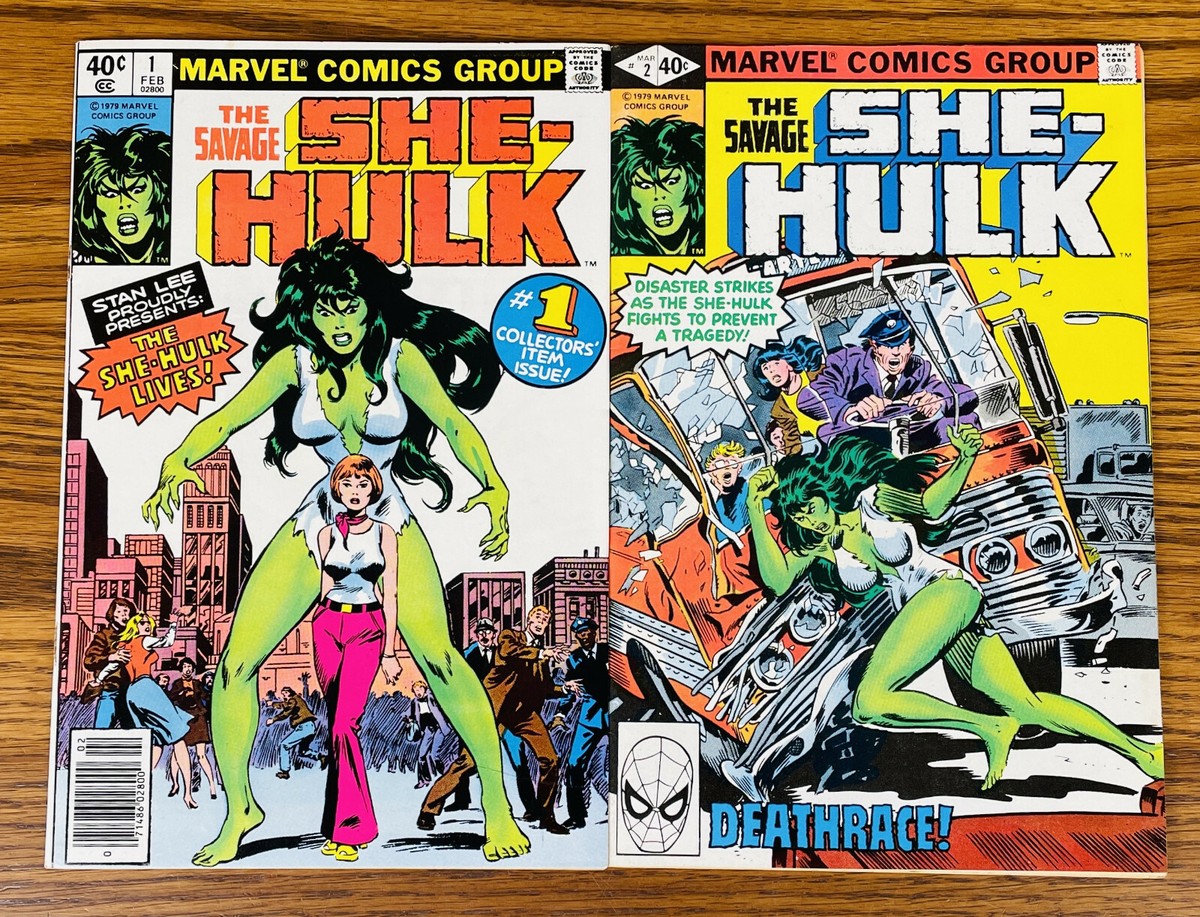THE SAVAGE SHE-HULK #1 & 2 LOT Marvel Comic 1979 1st Appearance