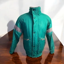 Vintage Mighty Mac Jacket Size Large Green Ski Winter Full Zip Coat Jacket