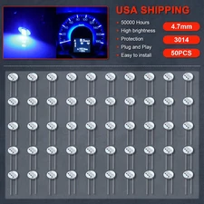 50Pcs Blue Mini LED Bulbs 3014-SMD Instrument Cluster Panel Speedometer Lights