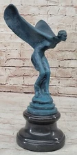 Elegant Art Deco Flying Lady Rolls Royce Bronze Sculpture by Charles Sykes