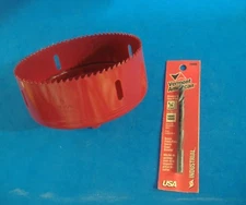 M. K. MORSE TA80 5 - INCH HOLE SAW WITH ATTACHED ARBOR MADE IN USA