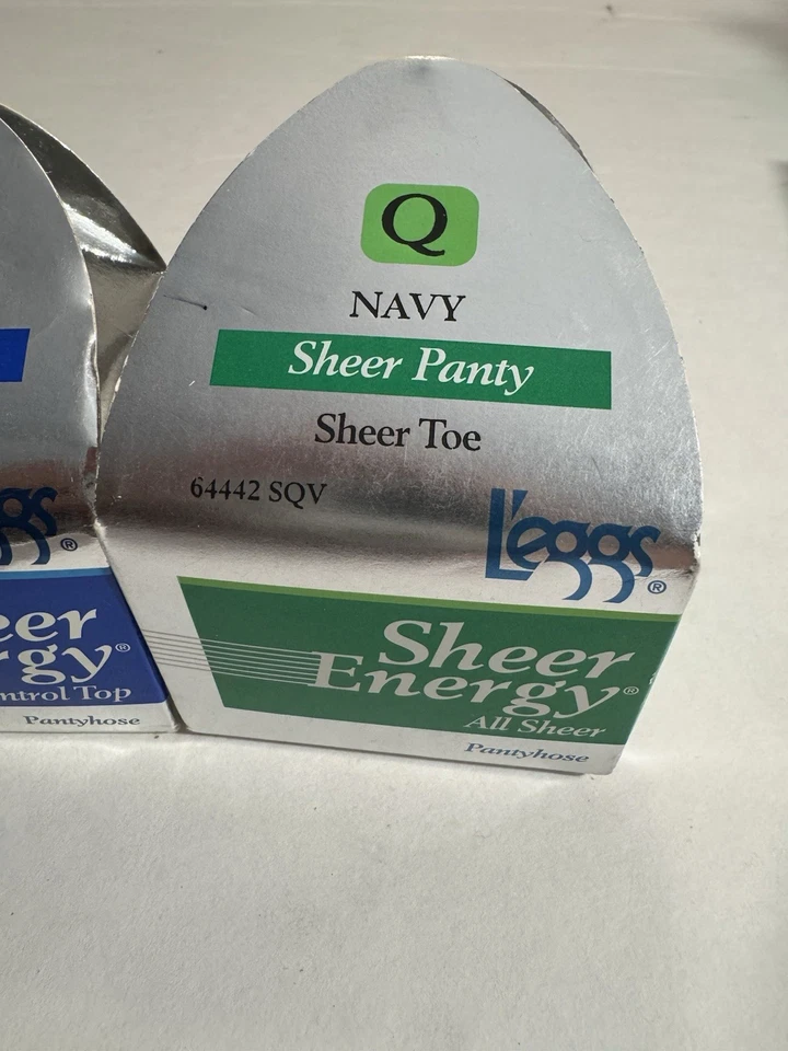 Nuevo Lote de 3 Pantimedias Legggs Sheer Energy Talla Q, Blanco, Desnudo, Azul Marino Foto 4 de 4