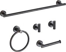 5-Piece Oil Rubbed Bronze Bathroom Hardware Set with Towel Racks