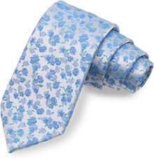 Floral Ties for Men Satin Mens Tie Flower Printed Neck Tie Wedding Party Busines