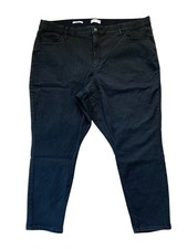 Ava Viv Womens High-Rise Skinny Jeans Black Denim Plus Size 26