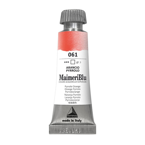 MaimeriBlu 12ml Single-Pigment Watercolor Paint - Pyrrole Orange PO71 Profess...