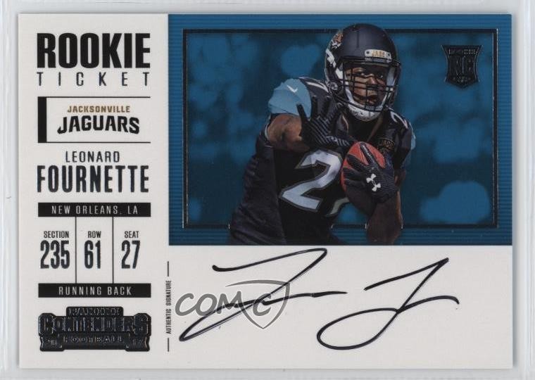 2017 Panini Contenders Ticket Variation RPS Leonard Fournette Rookie Auto RC 3hd