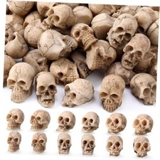 80 Pcs Mini Skeleton Head Figurines Set Halloween Resin Skull Head for Crafts