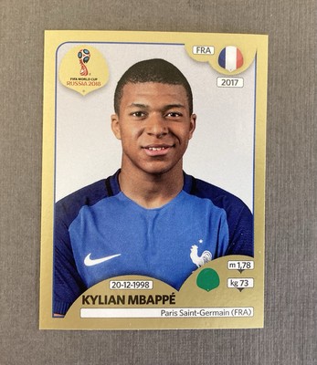 2018 Kylian Mbappé Sticker/Figure Panini Russia Gold Swiss Edition France Real