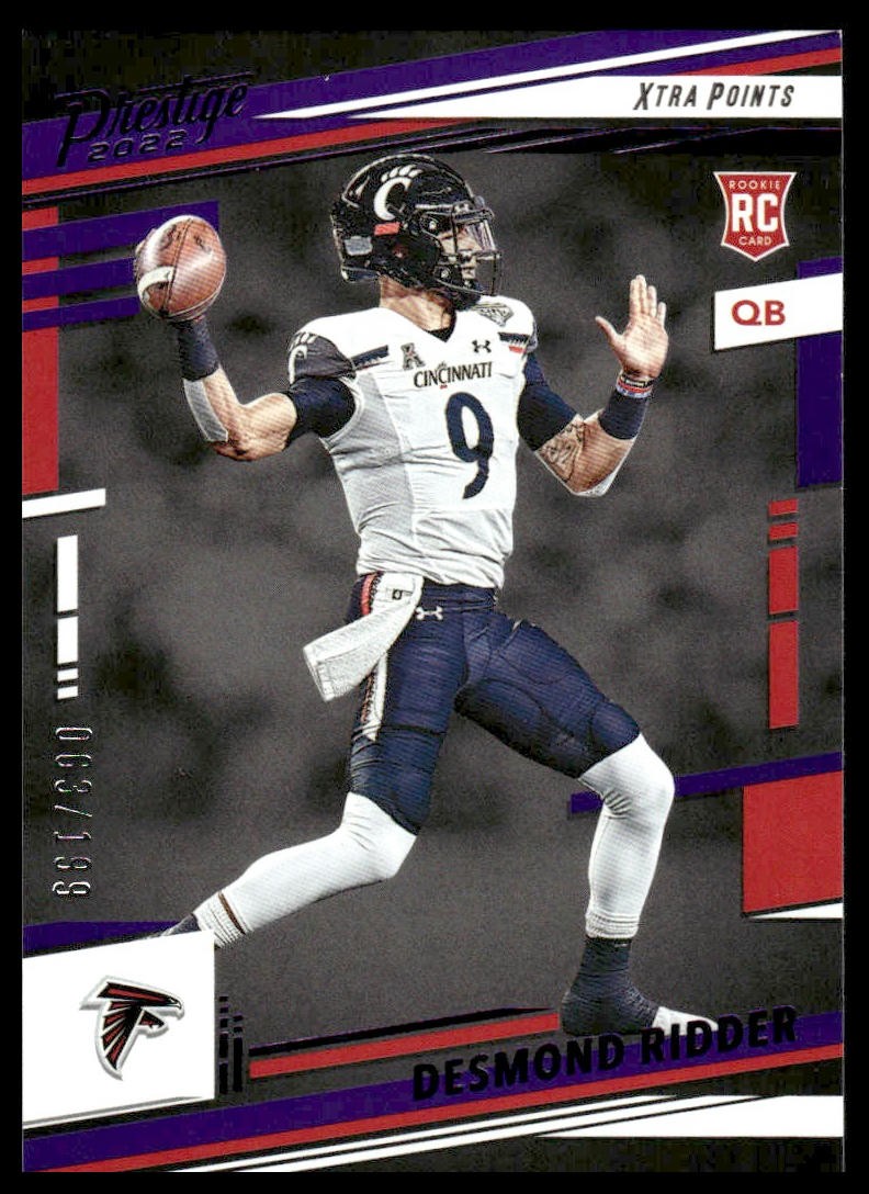 2022 Panini Prestige #304 Desmond Ridder /199 Rookie Xtra Points Purple Falcons