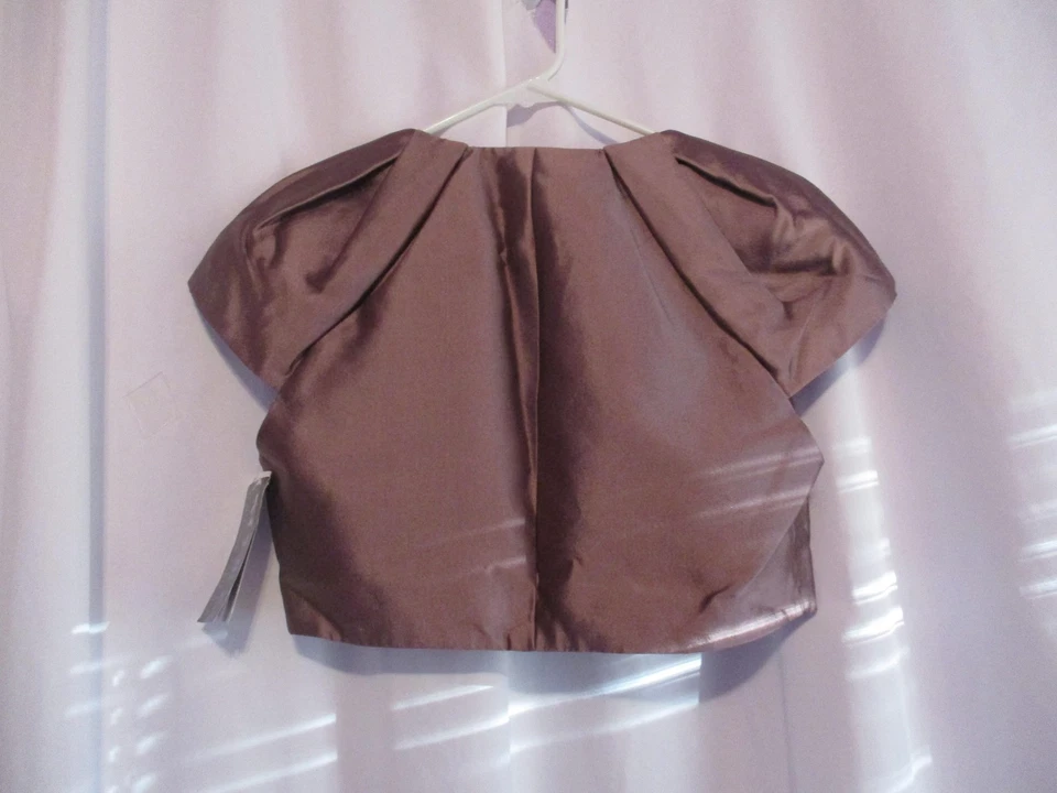 Chaqueta Kay Unger New York Mujer 2 Malva Satén Bolero Encogerse de hombros Frente Abierto Noche Foto 2 de 4