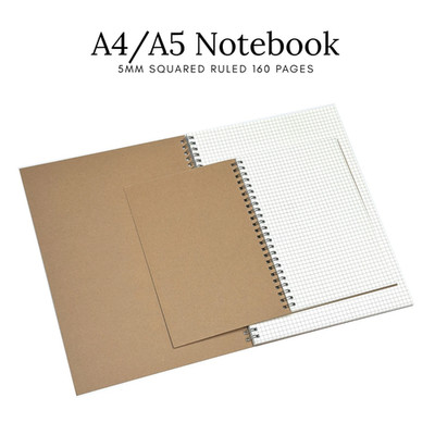 Maths Ruled Note Book A5 A4 Hardback Notebook Ruled Squared Journal Maths Graph Paper Pad ...