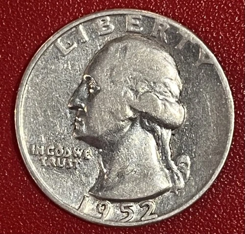 1952 Washington Quarter. 90% Silver. Free Shipping!