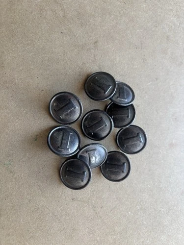 Lot Of 10 Civil War Style Reproduction Confederate Pewter Cast "I" Coat Buttons