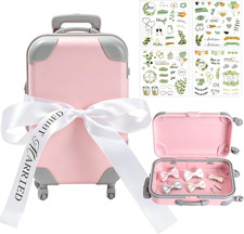 Mini Koffer Geschenkbox Hochzeit - Geldgeschenk Brautpaar, 3-Teilig Rosa | Mit 4