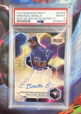 2023 Bowman's Best - 2023 Autographs Enmanuel Bonilla SUPERFRACTOR 1/1 PSA 8
