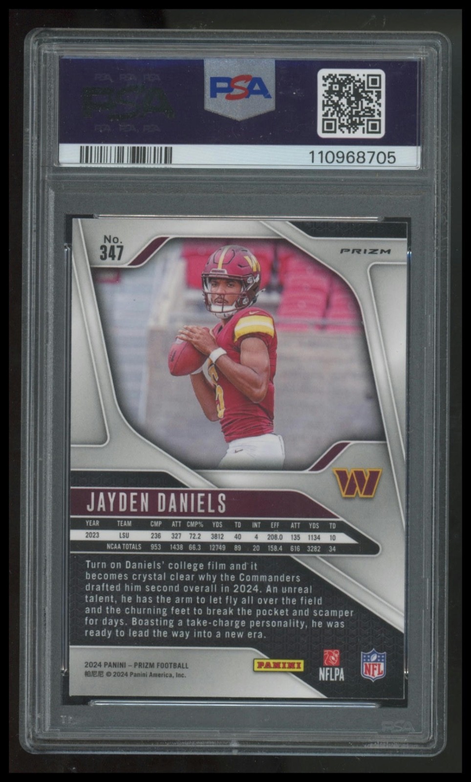 2024 Panini Prizm - No Huddle Jayden Daniels PSA 10 POP 7!!!! view 2