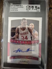 Hakeem Olajuwon 2019-20 Prizm Penmanship Silver #PM-HOW Houston Rockets