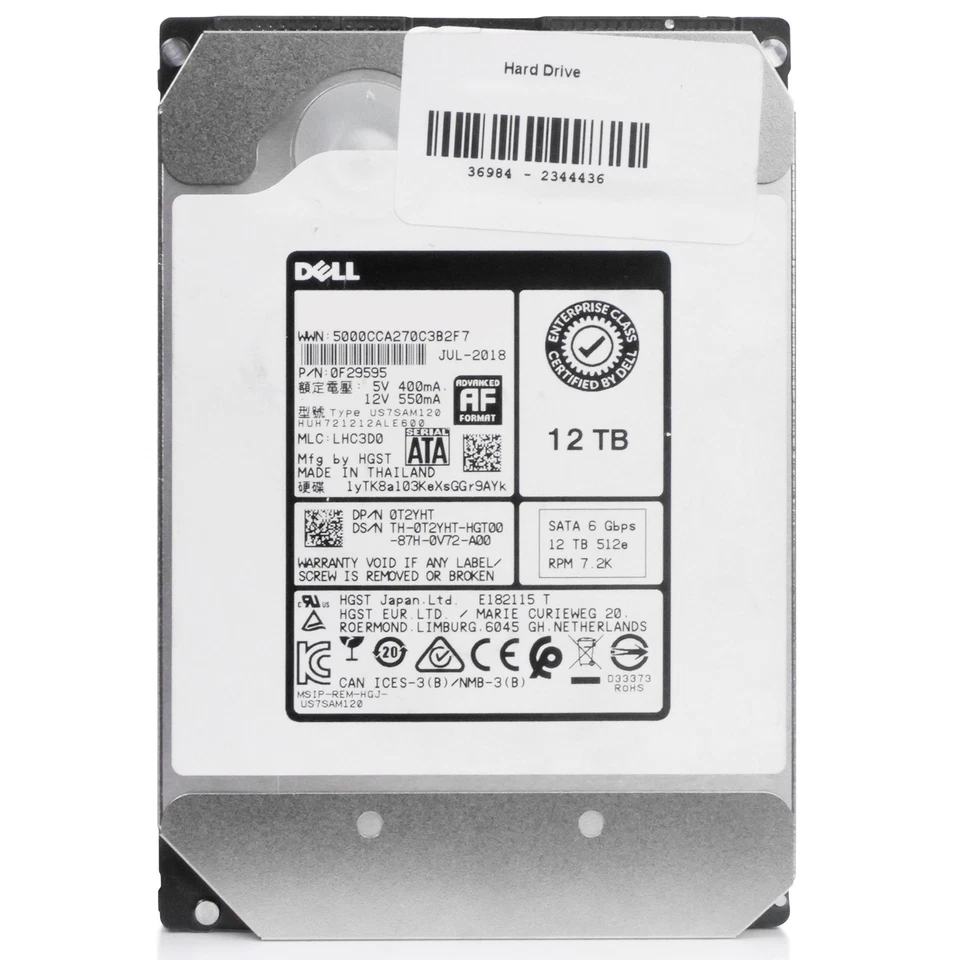 Dell/WD DC HC520 12TB HUH721212ALE600 0F29595 7.2K RPM SATA 6Gb/s 512e 3.5" HDD - Image 4 of 4