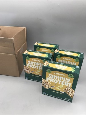 4 Boxes x8 Crispy Simply Protein Lemon Coconut Snack Bars Exp 8/26