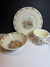 Royal Doulton Bunnykins Child's 3 Piece Set Plate, Bowl, Mug Fine Bone China