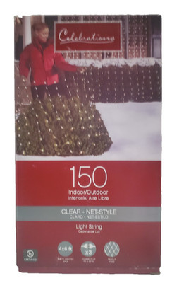Celebrations Net-Style Indoor/Outdoor-150 Clear Lights 4' x 6'