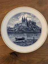 Meissen Wandteller Teller  Albrechtsburg Burg Meissen d. 26cm Goldrand 1. Wahl