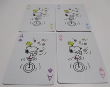Single Swap Playing Cards LOT (4) PEANUTS THE EASTER BEAGLE PINK ACES WOODSTOCK