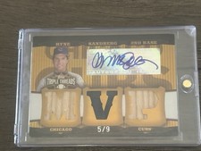 Topps 2006 Triple Threads Gold Auto Relic Ryne Sandberg Cubs #TTRA-108 /9