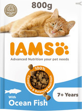 IAMS Senior Complete Dry Cat Food Ocean Fish 800G - Supports Heart Health 11.05 per kilo