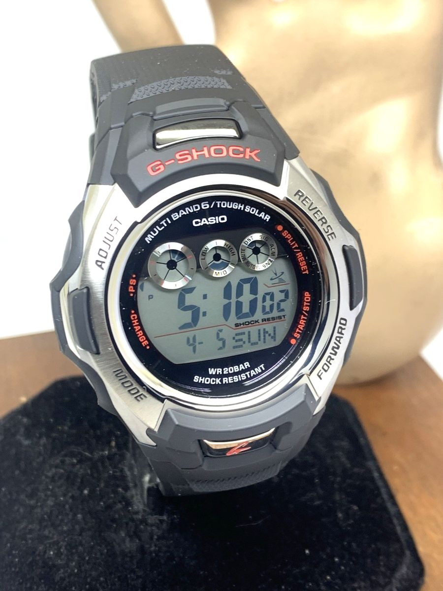 Casio Men's Watch GWM500A-1 G-Shock Solar Silver Black Resin 46mm