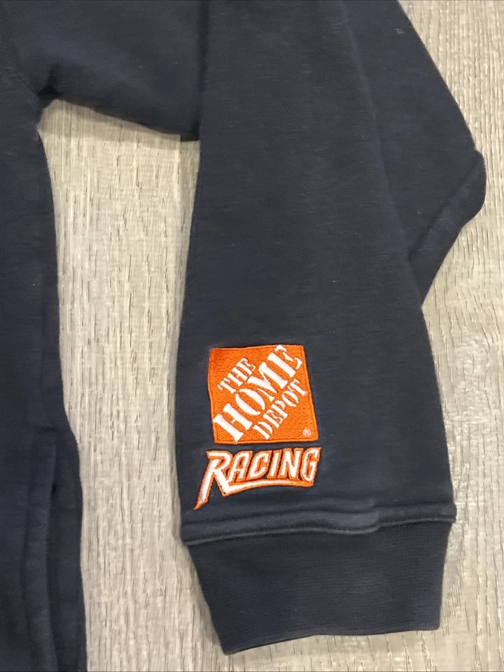 VTG Tony Stewart NASCAR 1/4 zip Black Sweatshirt Large #20 Home Depot Chase - Image 3 of 4