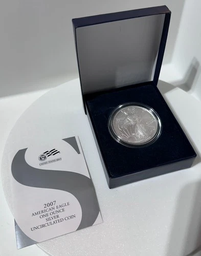 2007-W 1 oz Burnished Uncirculated  Silver American Eagle (w/Box & CoA)