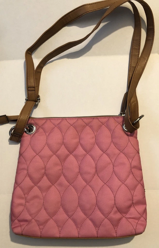 Lily Bloom Pink Crossbody Purse Zipper Pockets GW2.5D - Image 4 of 4