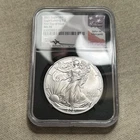 2021 W $1 1 oz Burnished Silver Eagle Type 2 NGC MS70 FDOI Mercanti Signed DR