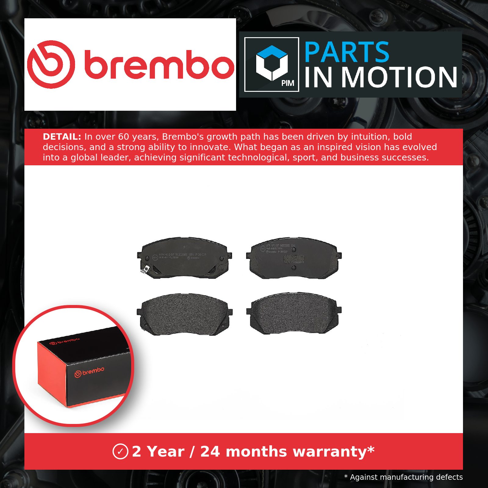 Brake Pads Set fits KIA CARENS Mk3 2.0 Front 2006 on G4KA Brembo 581010ZA00 New - Image 5