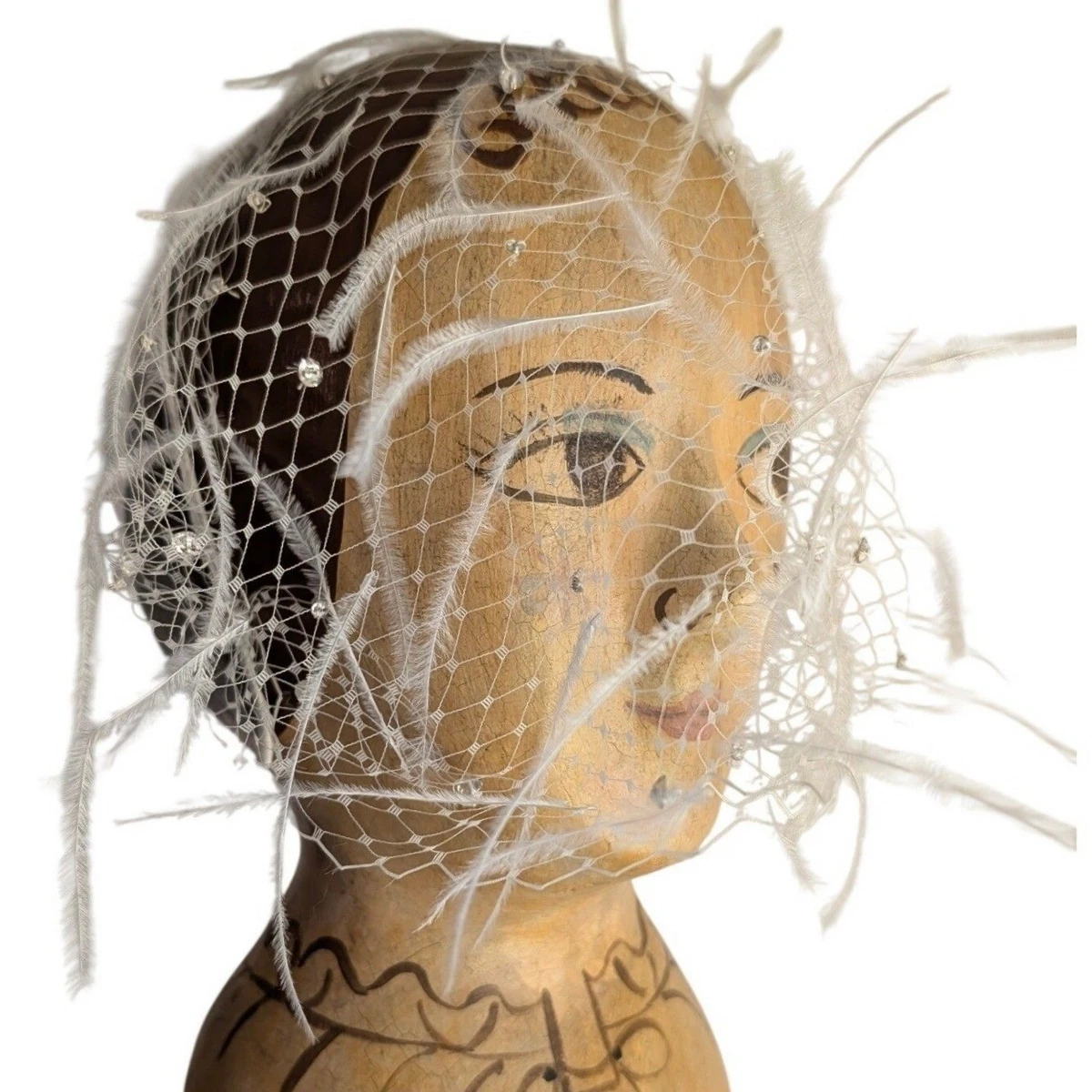 Gwendolyn Gleason Light Ivory Black Hair Comb Formal Bridal Fascinator Twigs & Honey by Myra Callan Freshwater Pearl and Gold Hair  main image 3