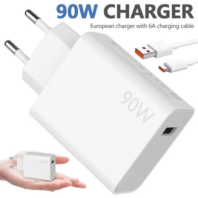 BEDEE 90W Schnellladegerät Ladegerät USB mit USB C Kabel 1M für Xiaomi & Redmi