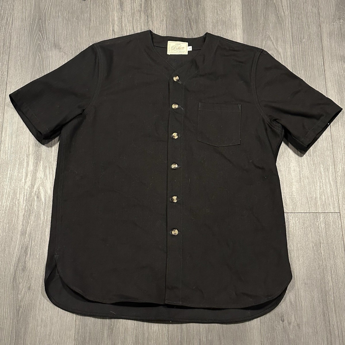 made in USA Dehen baseball short sleeve denim shirt L Large | eBay