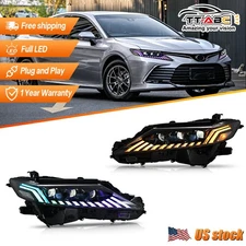 RGB Color LED Headlight For Toyota Camry 2018-2024 Head Lamp Sequential Assembly