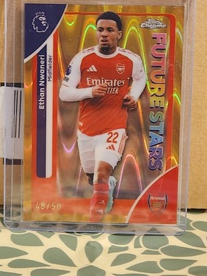 Ethan Nwaneri 48/50 Ray Wave Refractor 2026 Topps Chrome PL Arsenal