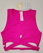NEW Fabletics Woman Seamless Low Impact Keyhole Midi Bra Neo Pink Tropic Size S